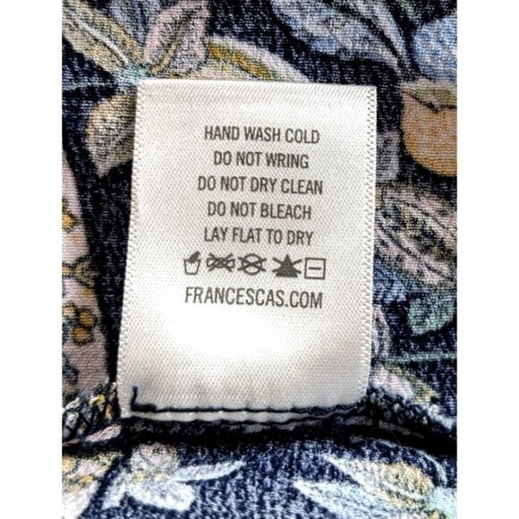 Francesca's MI AMI Blue & Yellow Floral Jacobean Peplum Peasant Top Size S - Picture 5 of 7